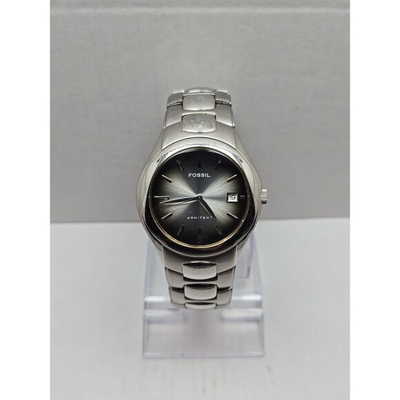 Fossil Arkitekt FS2903 Mens Stainless Steel Quartz Watch Gray Dial New Battery - Picture 1 of 12